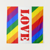 LGBTQ+-Regenbogenfarbenstreifen für den Monat der  Wandteppich (Vorderseite (Horizontal))