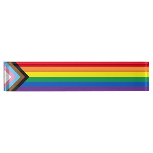Lgbtq Regenbogenflagge inklusive Diversity Gay Pri Namensplakette (Vorderseite)