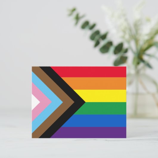 Lgbtq Regenbogenflagge inklusive Diversity Gay Pri Postkarte (Stehend Vorderseite)