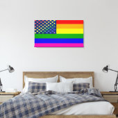 Lgbtq-Regenbogenflagge Leinwanddruck (Insitu (Schlafzimmer))