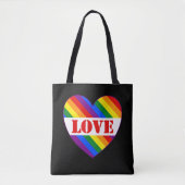 LGBTQ+ Regenbogenflagge Liebe Herz schwarz - Tasche (Vorderseite)