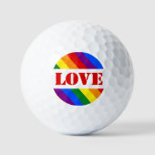 LGBTQ+-Regenbogenflagge mit Liebe für den Monat Mä Golfball (Vorderseite)
