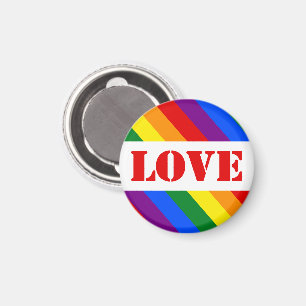 LGBTQ+-Regenbogenflagge mit Liebe für den Monat Mä Magnet