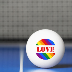 LGBTQ+-Regenbogenflagge mit Liebe für den Monat Mä Tischtennisball