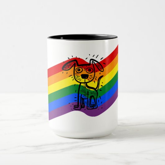 LGBTQ+-Regenbogenflagge mit Niedlicher Tasse für H (Zentrum)