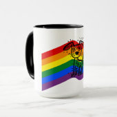 LGBTQ+-Regenbogenflagge mit Niedlicher Tasse für H (Vorderseite Links)