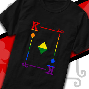 LGBTQ Regenbogenflagge Spielkarten König Karo T-Shirt