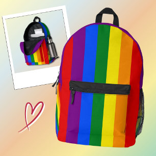 LGBTQ+ Regenbogenflagge Streifen für den Pride-Mon Bedruckter Rucksack
