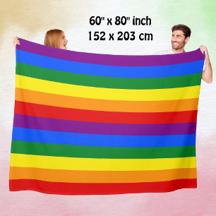 LGBTQ+ Regenbogenflagge Streifen für den Pride-Mon Fleecedecke