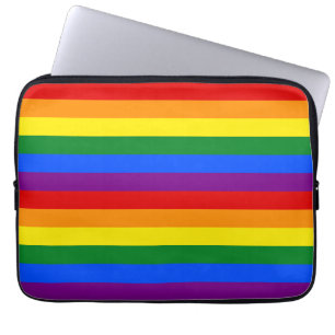 LGBTQ+ Regenbogenflagge Streifen für den Pride-Mon Laptopschutzhülle