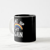 LGBTQ-Regenbogengeschenke Weckte wieder schwul Zweifarbige Tasse (Vorderseite Links)