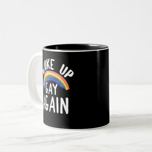 LGBTQ-Regenbogengeschenke Weckte wieder schwul Zweifarbige Tasse (Vorderseite Links)