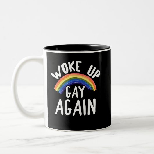 LGBTQ-Regenbogengeschenke Weckte wieder schwul Zweifarbige Tasse (Links)