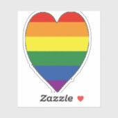 Lgbtq Regenbogenherz Aufkleber (Blatt)