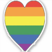 Lgbtq Regenbogenherz Aufkleber (Vorderseite)