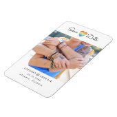 LGBTQ Regenbogenherz Save the Date mit Foto Magnet (Linke Seite)