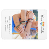 LGBTQ Regenbogenherz Save the Date mit Foto Magnet (Horizontal)
