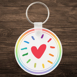 LGBTQ+ Regenbogenherz Schlüsselanhänger