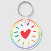 LGBTQ+ Regenbogenherz Schlüsselanhänger (Vorderseite)