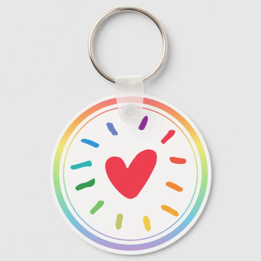 LGBTQ+ Regenbogenherz Schlüsselanhänger (Rückseite)