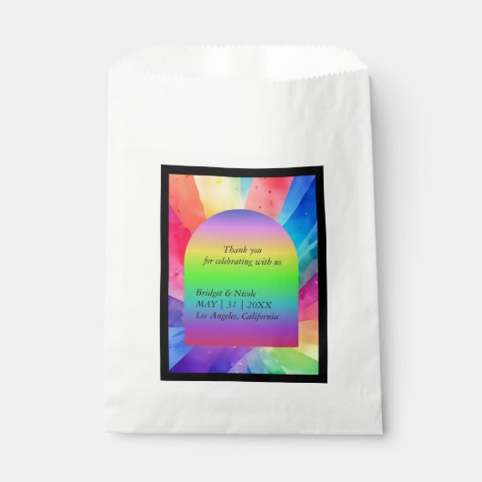 Lgbtq-Regenbogenhochzeit Geschenktütchen (Vorderseite)
