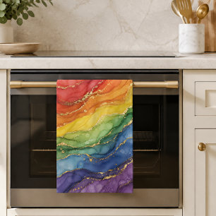 LGBTQ Regenbogenmarmor Geschirrtuch