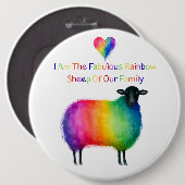 LGBTQ-Regenbogenschaf  Button (Vorne & Hinten)