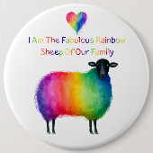 LGBTQ-Regenbogenschaf  Button (Vorderseite)