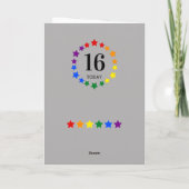 LGBTQ-Regenbogenstars - 16 Heute oder jeden Geburt Karte (Rückseite)