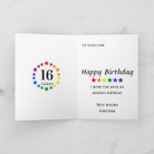 LGBTQ-Regenbogenstars - 16 Heute oder jeden Geburt Karte (Innenseite)