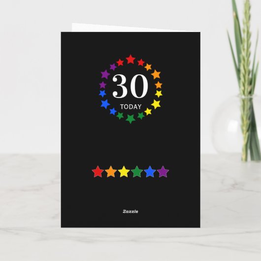 LGBTQ-Regenbogenstars - 30 heute oder jeden Geburt Karte (Rückseite)