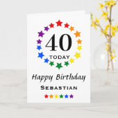 LGBTQ-Regenbogenstars - 40 heute oder jeden Geburt Karte (Gelbe Blume)