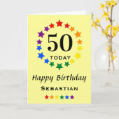 LGBTQ-Regenbogenstars - 50 heute oder jeden Geburt Karte (Gelbe Blume)