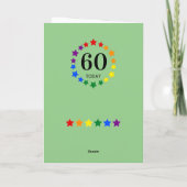LGBTQ-Regenbogenstars - 60 heute oder jeden Geburt Karte (Rückseite)