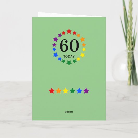 LGBTQ-Regenbogenstars - 60 heute oder jeden Geburt Karte (Rückseite)