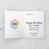 LGBTQ-Regenbogenstars - 60 heute oder jeden Geburt Karte (Innenseite)