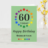 LGBTQ-Regenbogenstars - 60 heute oder jeden Geburt Karte (Gelbe Blume)