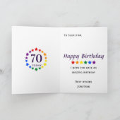 LGBTQ-Regenbogenstars - 70 heute oder jeden Geburt Karte (Innenseite)