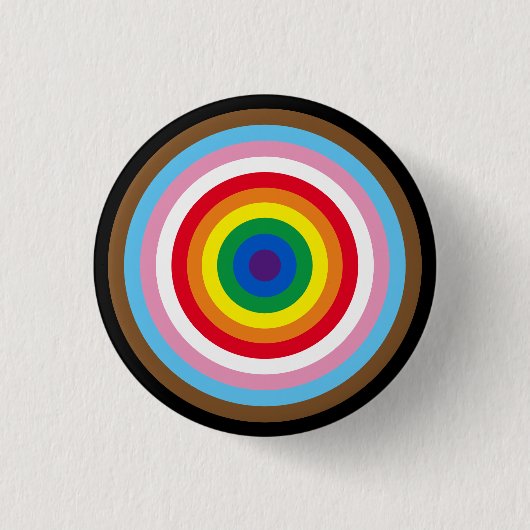 Lgbtq Regenbogenstreifen Bullseye Gay Pride Fahne  Button (Vorderseite)