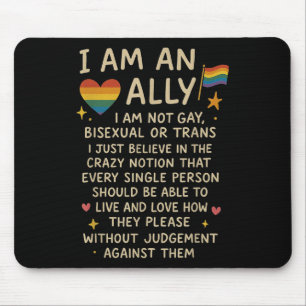 LGBTQ Retro Ich bin ein Verbündeter Ich bin nicht Mousepad