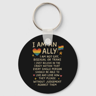 LGBTQ Retro Ich bin ein Verbündeter Ich bin nicht Schlüsselanhänger