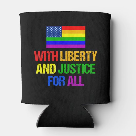 LGBTQ Rights Rainbow American Flag Gay Pride Dosenkühler (Rückseite)