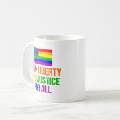 LGBTQ Rights Rainbow American Flag Gay Pride Kaffeetasse (Vorderseite Links)