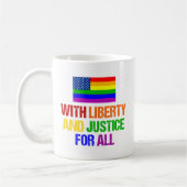 LGBTQ Rights Rainbow American Flag Gay Pride Kaffeetasse (Links)