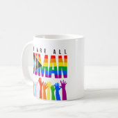 LGBTQ+ RIghts Wir sind alle Menschen Kaffeetasse (Vorderseite Links)