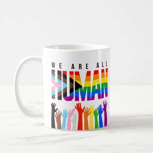 LGBTQ+ RIghts Wir sind alle Menschen Kaffeetasse (Links)