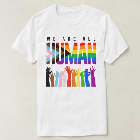 LGBTQ+ RIghts Wir sind alle Menschen T-Shirt (Design vorne)