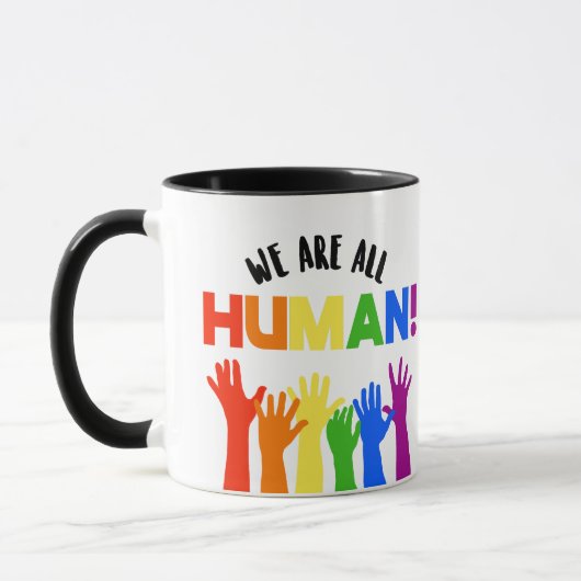 LGBTQ+ RIghts Wir sind alle Menschen Tasse (Links)