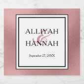 LGBTQ Rose Gold Moderne Hochzeit Sparkling Labrado Schaumweinetikett (Einzelnes Label)