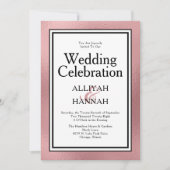 LGBTQ Rose Gold Moderne Hochzeitsfeier Einladung (Vorderseite)